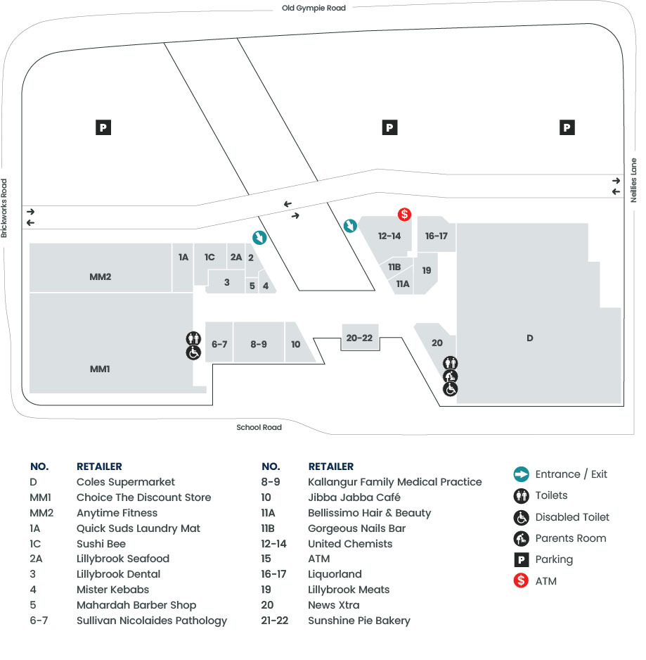 Lillybrook Shopping Village Map